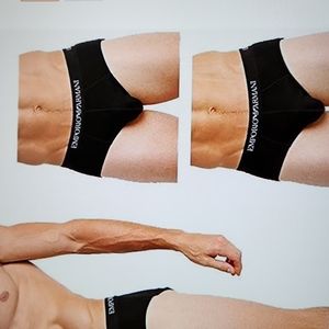 Emporio Armani Men's Cotton Brief 3 Pack, Black, Small